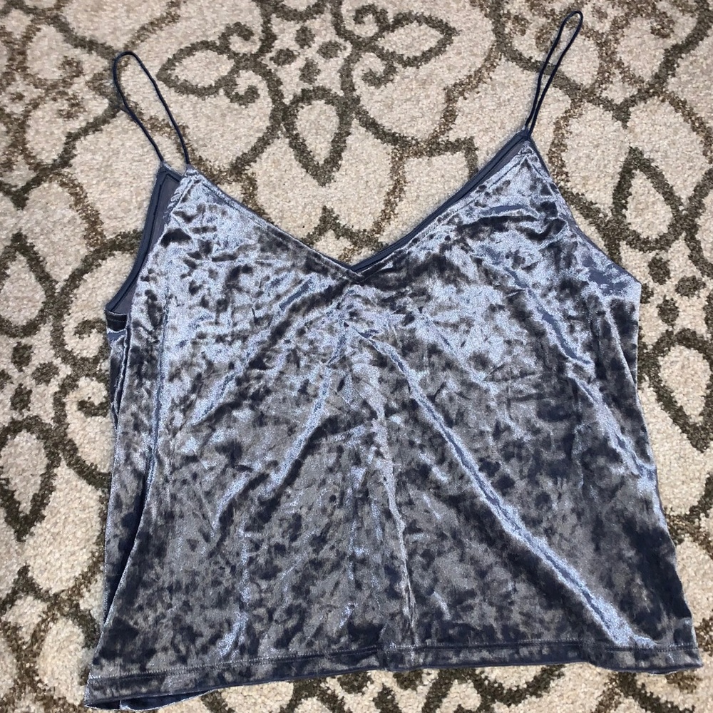 suede blue top